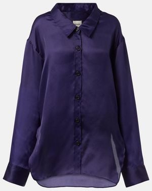 KHAITE Herschel Silk Organza Shirt - Blue