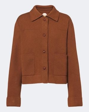 Jardin Des Orangers Fringed Wool And Cashmere Jacket - Brown