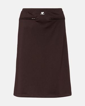 Courreges Interlock Tracksuit Midi Skirt - Brown