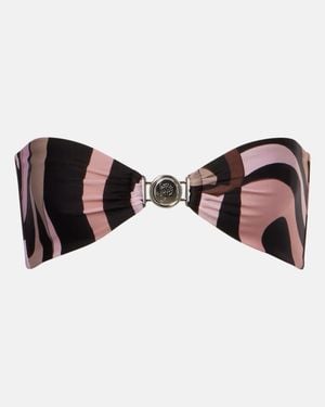 PUCCI Marmo Print Bikini Top - Brown
