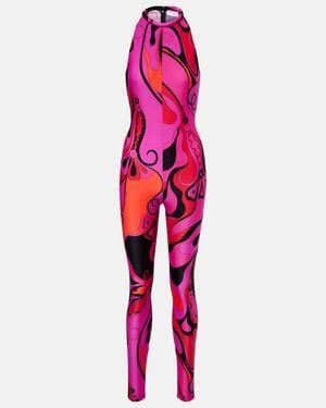 PUCCI Orchidee Halterneck Jumpsuit - Pink