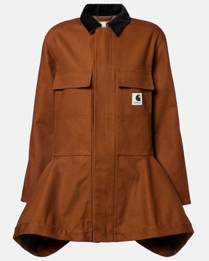 Sacai X Carhartt Cotton Canvas Jacket - Brown