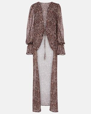 Bananhot Pareo Con Stampa Leopardata - Marrone