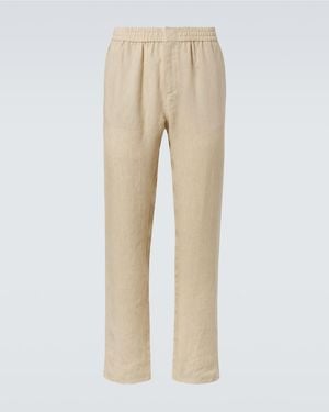 Sunspel Linen Straight Trousers - Natural