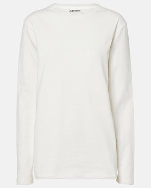 Jil Sander Longsleeve Aus Baumwoll-Jersey - Weiß