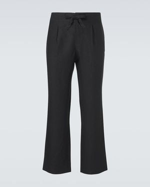 STÒFFA Linen Straight Trousers - Black