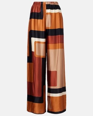 Faithfull the Brand Jensen Printed Satin Palazzo Trousers - Orange