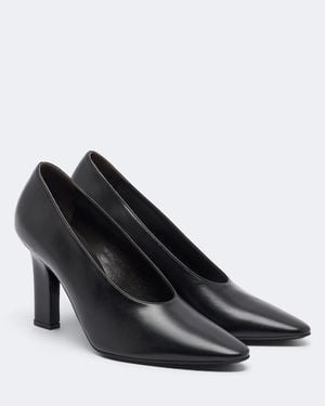 The Row Sylvia Leather Pumps - Black