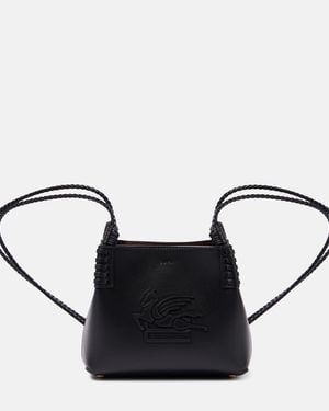 Etro Tote Libra Pegaso Mini De Piel - Negro