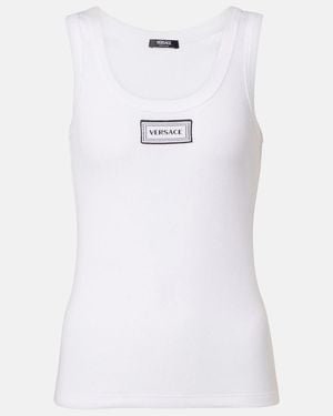 Versace Ribbed Sleeveless Top - White