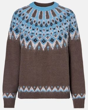 STAUD Jersey Zane Fair Isle En Mezcla De Lana - Gris