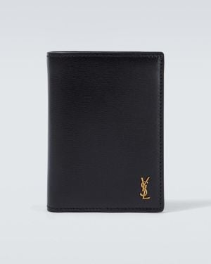 Saint Laurent Cassandre Leather Bifold Wallet - Black