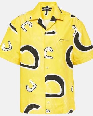 Jacquemus La Chemise Jean Printed Cotton Bowling Shirt - Yellow