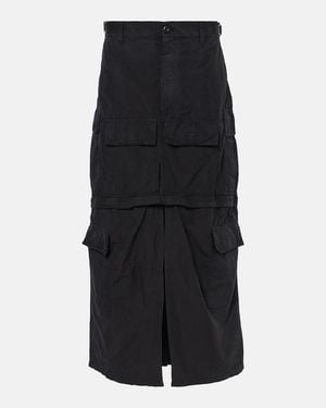 Balenciaga Cotton-Blend Ripstop Cargo Skirt - Black