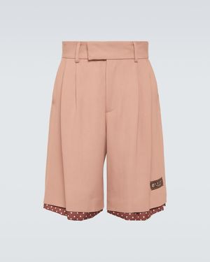 Amiri Layered Polka-Dot High-Rise Shorts - Pink