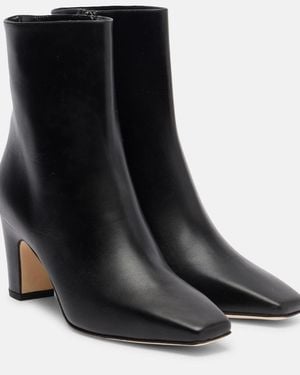 Manolo Blahnik Ofaralo Leather Ankle Boots - Black