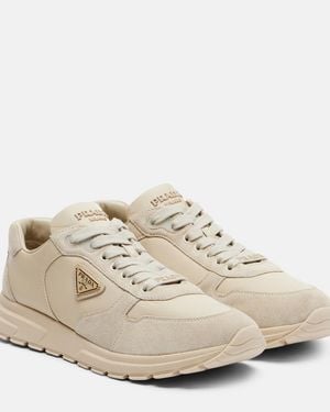 Prada Prax 2.0 Re-Nylon Suede-Trimmed Trainers - White