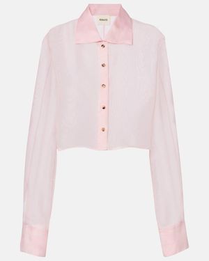 KHAITE Jasen Silk Organza Shirt - Pink