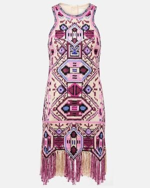 Isabel Marant Embroidered Dress With Bangs - Purple