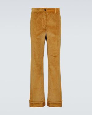 Miu Miu Weite Hose Aus Cord - Gelb