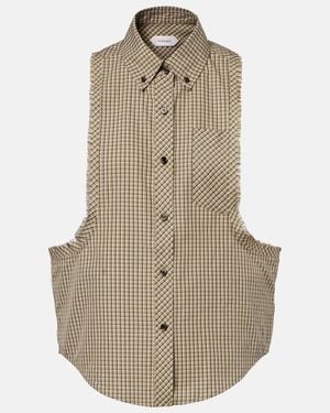 Versace Checked Cotton Shirt - Natural