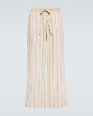 Commas Floral Jacquard Pants - Natural