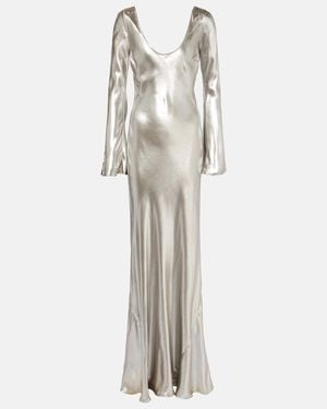 Galvan London Robe Valletta Aus Satin - Weiß