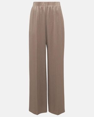 FFORME Maud High-Rise Metallic Wide-Leg Pants - Brown
