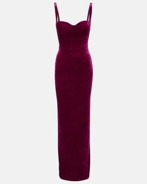 Balenciaga Open-Back Velvet Gown - Red