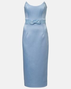 Rebecca Vallance Kai Embellished Satin Bustier Dress - Blue