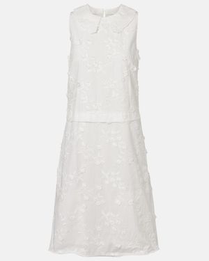 Dorothee Schumacher Light Volumes Cotton Fil Coupe Midi Dress - White