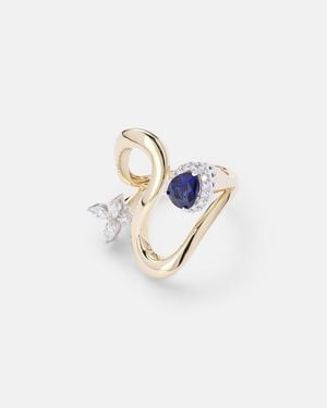 YEPREM Reign Supreme 18Kt Ring With Diamonds And Sapphires - Blue