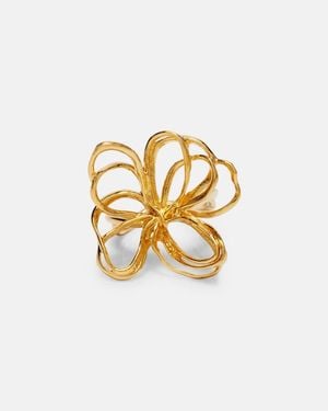 Oscar de la Renta Threaded Flower Ring - Metallic