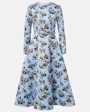 Emilia Wickstead Bedrucktes Midikleid Capucine - Blau