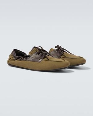 Prada Segelschuhe Shuffle Aus Canvas Mit Leder - Braun