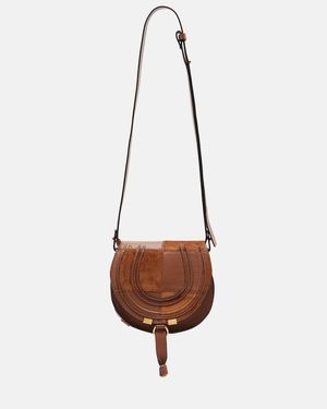 Chloé Marcie Small Leather And Suede Crossbody Bag - White