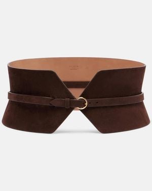 Alaïa Suede Corset Belt - Brown