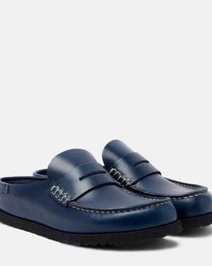 Birkenstock Naples Leather Mules - Blue