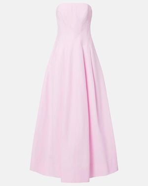 Jonathan Simkhai Avril Cotton-Blend Bustier Gown - Pink
