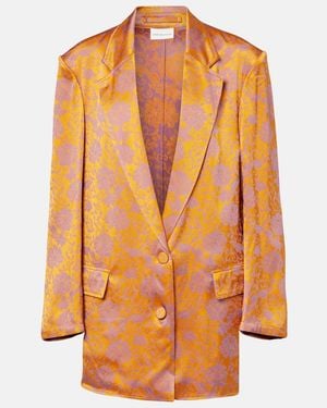 Dries Van Noten Floral Jacquard Blazer - Orange