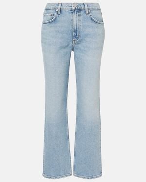 Agolde Valen Mid-Rise Straight Jeans - Blue
