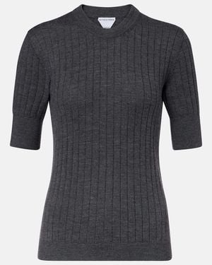 Bottega Veneta Ribbed-Knit Top - Black