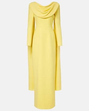 Emilia Wickstead Robe Longue Zaira En Crepe - Jaune