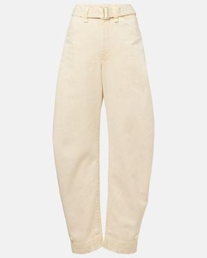 Lemaire Belted Barrel-Leg Jeans - Natural