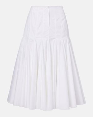 Jacquemus Agave Cotton Poplin Midi Skirt - White