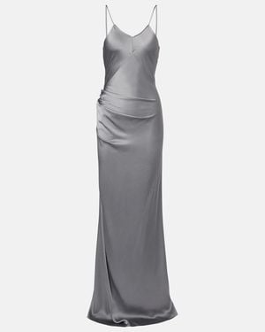 Victoria Beckham Cami Satin Gown - Grey