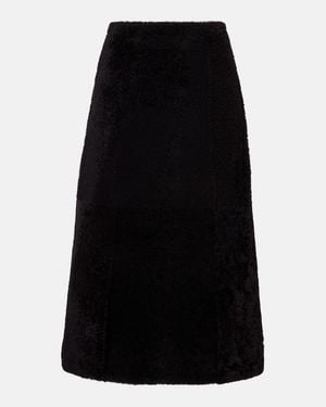 Yves Salomon Shearling Maxi Skirt - Black