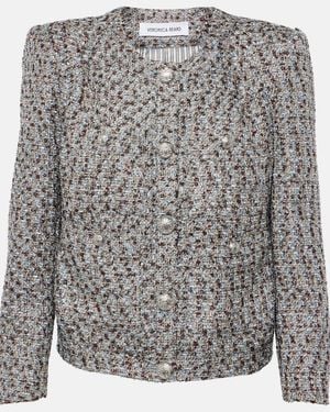 Veronica Beard Ferazia Metallic Tweed Jacket - Grey