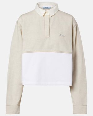 Prada Cotton And Linen Polo Shirt - White