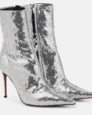 Alexandre Vauthier Sequined Ankle Boots - Gray